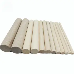 Natural Ecofriendly Unfinished Wood Walking Stick Blanks Signs Broom Handle Wooden Stick Billiard Cue Round Handcraft