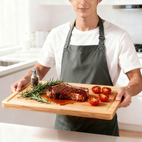 Natuurlijke Bamboe Rechthoekige Snijplank Voor Charcuterie Fruit & Groente Serveren & Sap Groove-Hakblokken