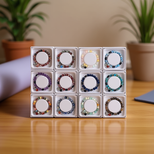 Bracciale in Acciaio Inossidabile con Elefante e Pietra Naturale da 8mm - Product Image 3