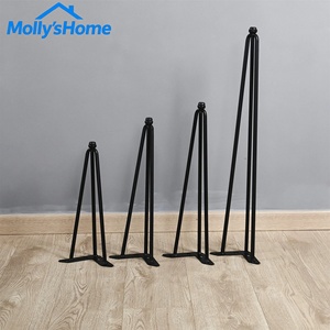 Pieds de table en métal noir de style Mid-Century, accessoires de quincaillerie en fer <span class=keywords><strong>pour</strong></span> salle à manger, cuisine, chambre et salon - Product Image 1