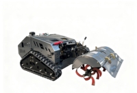 Tondeuse robot chenillée autopropulsée 18 CV de haute qualité avec lame à fléaux, charrue à neige télécommandée et coupe-herbe de jardin