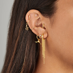 CANNER 2023 Nueva Tendencia, Pendientes Clásicos de Plata de Ley S925, Pendientes de Aro con Cadena Larga y Borlas, Regalo para Mujeres y Niñas - Product Image 5