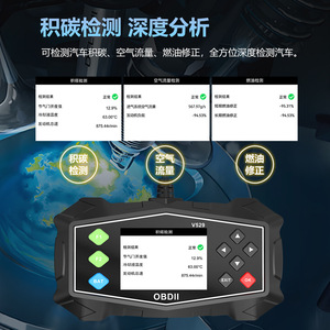 เครื่องสแกนวินิจฉัย OBDII รุ่น V529 พร้อมหน้าจอ LCD อุปกรณ์วินิจฉัยรถยนต์อเนกประสงค์ 12V สีดำ อ่านและลบโค้ด ABS - Product Image 5