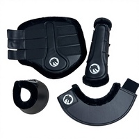 Ensemble de protections pour jambes de cheval en cuir PU résistant aux rayures, avec velcro en nylon robuste et logo personnalisé, directement de l'usine