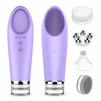 Cepillo de Limpieza Facial Eléctrico Multifuncional 4 en 1, Exfoliador Sónico de Silicona, Juego de Cepillos de Limpieza Facial al por Mayor