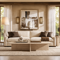 Lampadaire rustique en acier avec trépied et abat-jour conique en tissu de lin, idéal pour salon et chambre à coucher, personnalisable