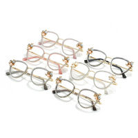 XY81049 fabricant de lunettes personnalisées anti-lumière bleue pour femmes lunettes métal œil de chat bloquant les rayons bleus avec strass