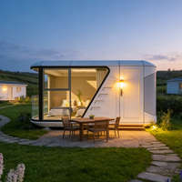 Capsule spatiale de luxe en alliage d'aluminium haute résistance de 20 pieds, maison préfabriquée, cabane Apple, pod de jardin modulaire pour jardin moderne