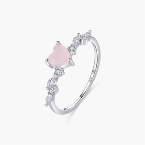 로맨틱한 고급 주얼리 액세서리 925 스털링 실버 섬세한 크리스탈 하트 반지 (여성용) - Product Image 1