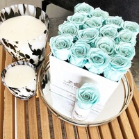 Cadeau de Saint Valentin Vente en gros Artificielle Éternelle Préservée Rose Fleur Décoration Préservée Boîte à Fleurs Boîtes à Fleurs Personnalisées