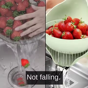 Passoire de cuisine flexible à double couche sans BPA, en PP de qualité alimentaire, pour salade, avec égouttoir - Product Image 3