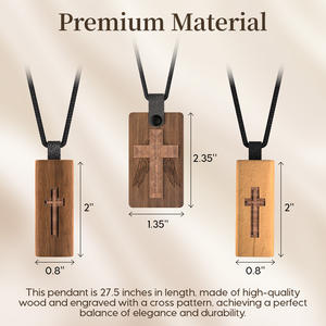 Collar NFC cruzado de madera Acceda sin esfuerzo a los versículos de la Biblia Diseño Premium con citas inspiradoras - Product Image 3