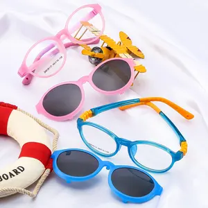 New comfortable kids sunglasses clip on with replaceable temple