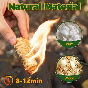 野营木屑点火器，带引火芯，适用于壁炉、户外烧烤，天然点火棒 - Product Image 5