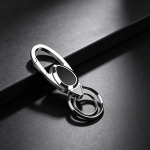 <b>Polished</b> Zinc Alloy Carabiner Keychain Custom Printed Logo Metal Key Clip Key Holder for <b>Car</b> Keys, Household Daily Accessories - Product Image 1