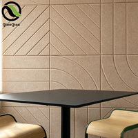 Panel Decorativo Acústico de Fieltro PET Curvo Lineal QIANQIAO, Cortado por CNC, para Diseño de Interiores Profesional
