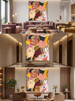 Peinture à l'huile peinte à la main, grande peinture abstraite à blocs de couleur, impasto, imperméable, écologique, haute définition, moderne, minimaliste, énorme