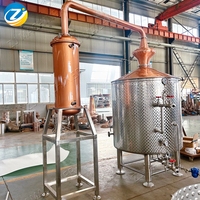 Alambic à liqueur de 1000 L, équipement de distillation d'alcool, distillerie de brandy, alambic en cuivre, machine d'extraction d'huiles essentielles