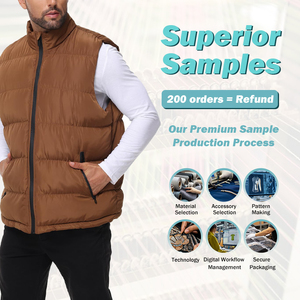Vente en gros personnalisée Nouvelle tendance Veste en duvet pour hommes Veste en duvet sans manches Veste chaude et ample décontractée Veste grande taille Manteau pour hommes - Product Image 3