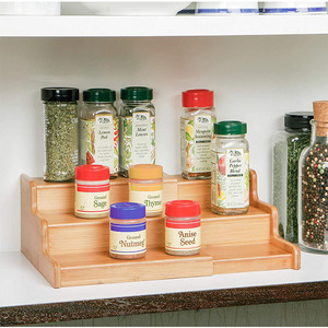 Vente chaude de haute qualité 3 niveaux extensible en bambou étagère à épices assaisonnement organisateur <span class=keywords><strong>pas</strong></span> <span class=keywords><strong>cher</strong></span> supports de stockage et supports - Product Image 6