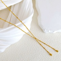 Collar con Logotipo Personalizado del Fabricante, Collar de Acero Inoxidable Resistente al Agua y al Deslustre, Chapado en Oro de 18k con Diseño de Gota de Agua para Mujer