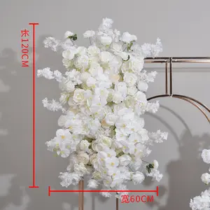 H- 233Fast Shipping New Design Silk Arch Row Artificial Flowers Table Runners For Wedding Decoration
