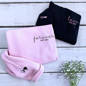 Sudaderas con Capucha Bordadas Personalizadas con <span class=keywords><strong>el</strong></span> Amor Eterno, Regalo Perfecto para Parejas, San Valentín, Tejidas con Lentejuelas para Invierno y Otoño - Product Image 5