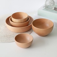 Bol à salade en bois de hêtre, bol à fruits pour la maison, bol en bois japonais, vaisselle vintage en bois, accessoires pour la cuisine