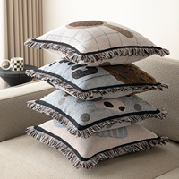 Housses de coussin en tapisserie à pompons, tissu jacquard tissé, coussin décoratif personnalisé pour canapé, chaise, décoration d'hôtel, faible MOQ, style bohème