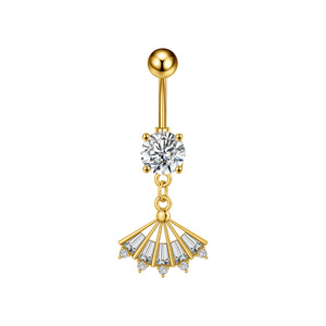 Gaby Jewelry <span class=keywords><strong>Piercing</strong></span> Nouveau Style Exquis Plaqué <span class=keywords><strong>Or</strong></span> Acier Inoxydable Cœur Arbre de Vie Nœud Fleur Zircon Piercings de <span class=keywords><strong>Nombril</strong></span> - Product Image 6
