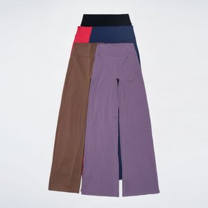 Pantaloni da Yoga con sollevamento a vita alta personalizzati pantaloni a campana con controllo della pancia pantaloni larghi da corsa per allenamento a gamba dritta pantaloni della tuta larghi - Product Image 4