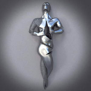 Art mural abstrait en acier inoxydable, sculpture nue pour la décoration de la maison - Product Image 2