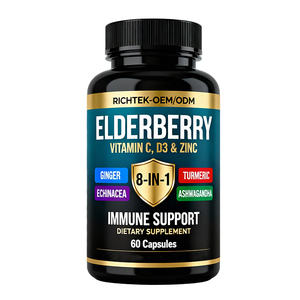 Complément de sureau de haute qualité, formule 8 en 1 avec échinacée, vitamine C et zinc, vitamine <span class=keywords><strong>D</strong></span>, curcuma, gingembre, <span class=keywords><strong>ashwagandha</strong></span> - Product Image 5