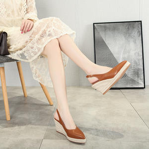 Sandalias de cuña de verano, estilo alpargata, con punta, correa de hebilla y talón descubierto, cómodas, informales, para mujer, con plataforma - Product Image 5