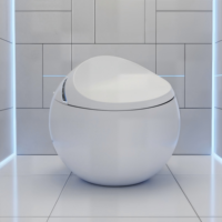 Nouvelle Conception de Toilette Intelligente, Bidet Électrique, Cuvette de WC en Céramique en Forme d'Œuf, Toilette Intelligente Automatique pour Salle de Bain