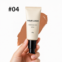 Fond de Teint Léger Effet Seconde Peau 40g Marque Blanche, Correcteur Liquide Naturel Teinté Léger avec SPF 55