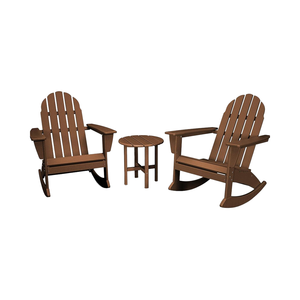 Set di 3 Sedie a Dondolo Adirondack in HDPE per Esterni con Tavolino Laterale - Product Image 2