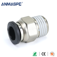Raccord pneumatique mâle droit série PC ANMASPC, connecteur rapide pour tuyau d'air 8 mm pour tube en PU, PA, nylon