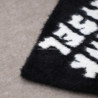 Fabrication OEM, bonnet en mohair personnalisé avec logo Y2K, bonnet d'hiver en jacquard moelleux de haute qualité