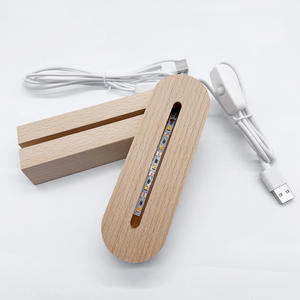 <span class=keywords><strong>LED</strong></span> Warmlicht Holz Rechteckige Acryl-Nachtleuchte Basis USB-Anschluss Kpop und Weltfußball-Pokal Muster Acrylplatten - Product Image 3