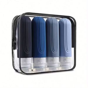 Bouteilles cosmétiques personnalisées avec logo 90 ml, ensemble de flacons de lotion anti-fuite approuvé, kit de flacons de voyage en silicone rechargeables - Product Image 2
