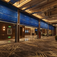 Volet roulant ignifuge en tissu inorganique à double rail et double rideau pour centre commercial