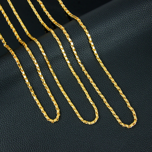 Dubai Fashion Gold <b>Necklace</b> <b>Chains</b> 21k Gold Plated 60/80/100cm Unisex Vintage Jewelry Nigeria Wedding Jewelry - Product Image 4