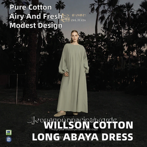 Robes de soirée/du soir Willson modestes, respirantes, en coton uni, longueur ras du sol, vente en gros, vêtements islamiques, robe musulmane pour femmes - Product Image 2
