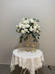 60 cm Green Plants White Flower Balls Dining Conference Wedding Proposals Window Displays Simulated <b>Table</b> Artificial Plant - Product Image 5
