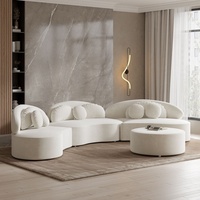 MOONTOP Canapé modulable incurvé crème de luxe pour espaces contemporains Canapé modulaire moderne