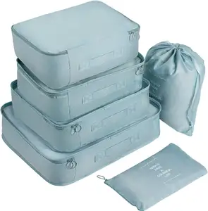 Malha azul Viagem Bagagem Embalagem Organizadores Viagem Organizador Bag Clear Travel Toiletry Bag