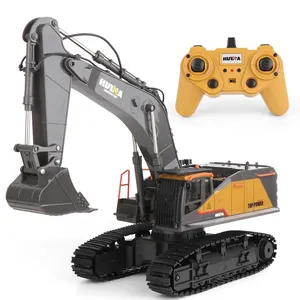 Huina 1592 1:14 2.4G Metal RC Excavator Model 22 Functions RC Engineering Truck Car Alloy Construction Vehicle Toys