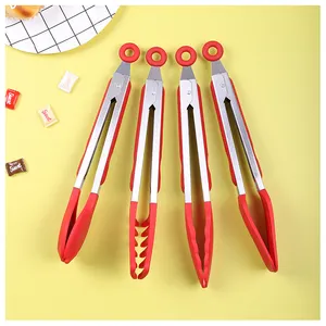 12 years factory wholesale kitchen utensils Stainless steel barbecue clip 7 inch food tongs customize