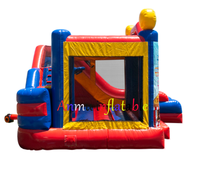 Château gonflable d'extérieur en PVC de qualité professionnelle, thème cirque, avec toboggan et tente